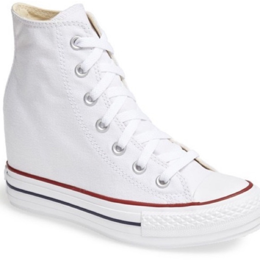Converse White Vintage Wedge High Tops